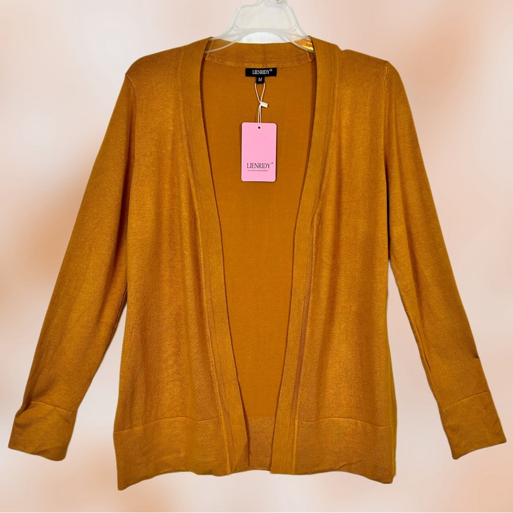 NWT Womens Yellow Open Front Cardigan Sweater / Size medium